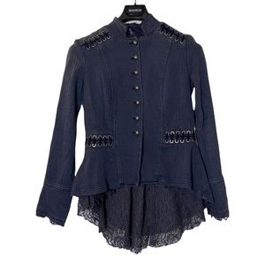 Free People Victorian Lace Up Jacket Top